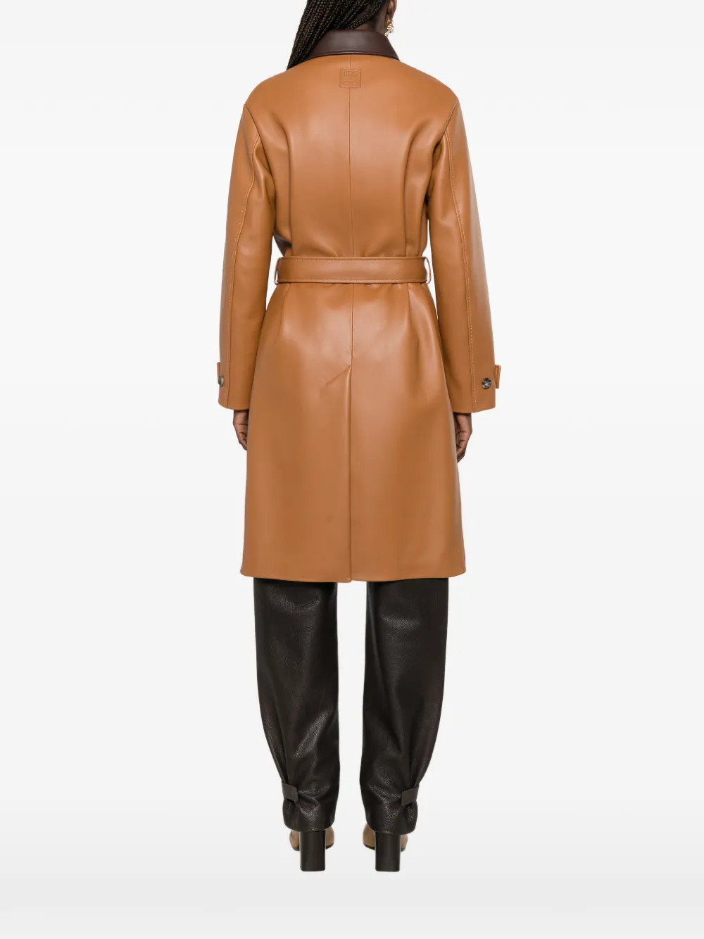 LOEWE Jas met colourblocking en ceintuur Bruin