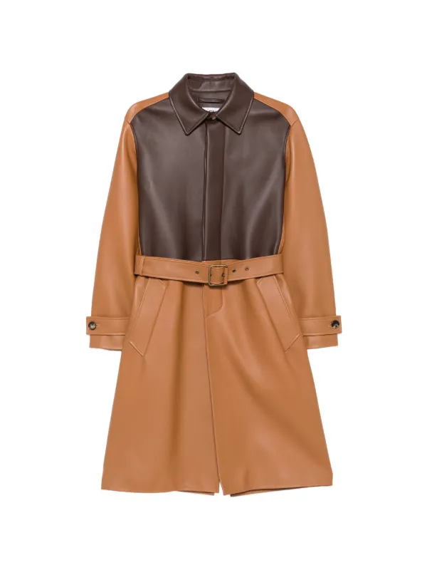 Loewe Belted Colour-block Coat in Brown