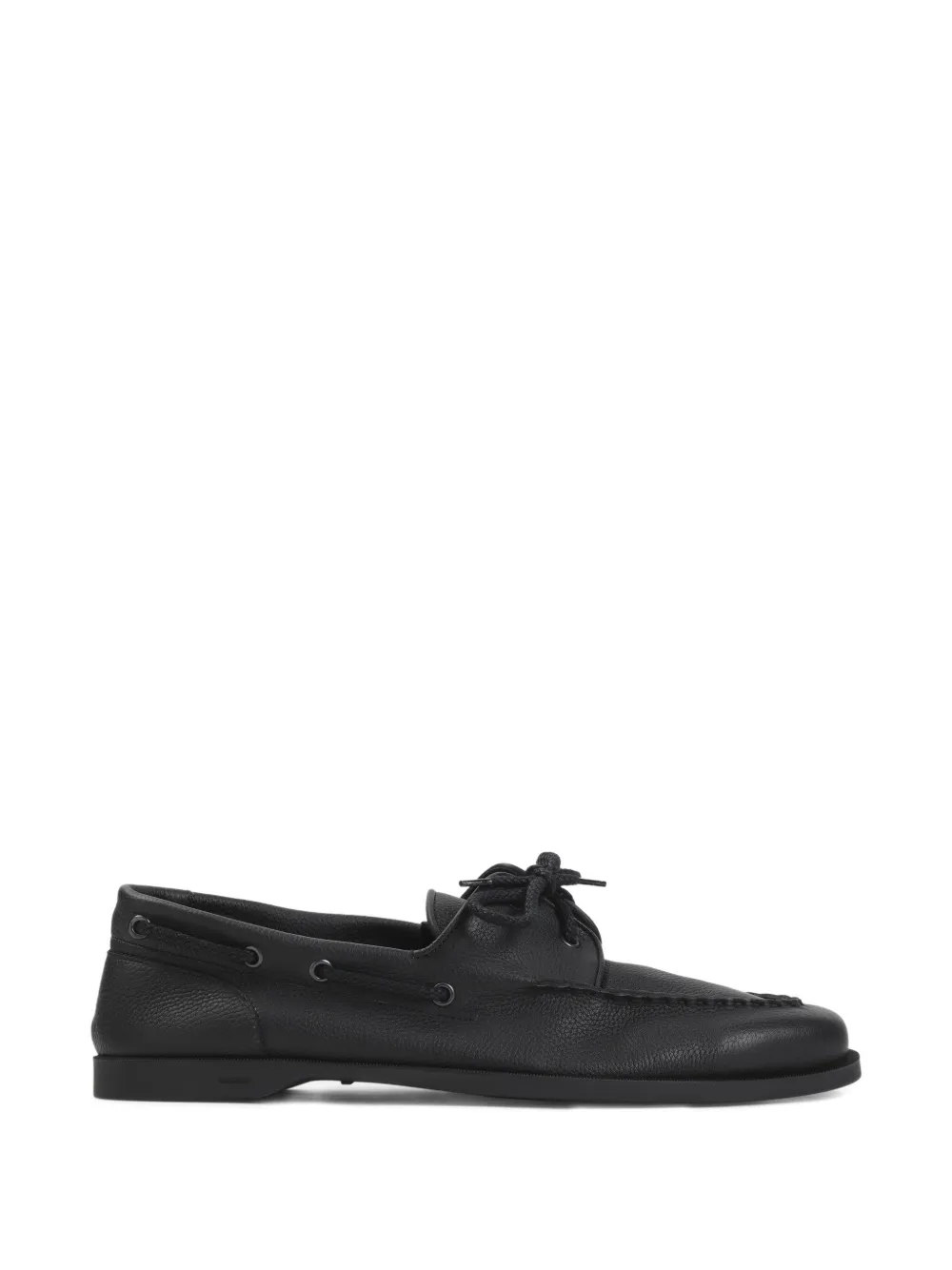 John Lobb round-toe boat shoes - Nero