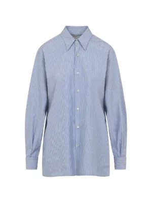 Maison Margiela striped-fastening Shirt | Blue | FARFETCH