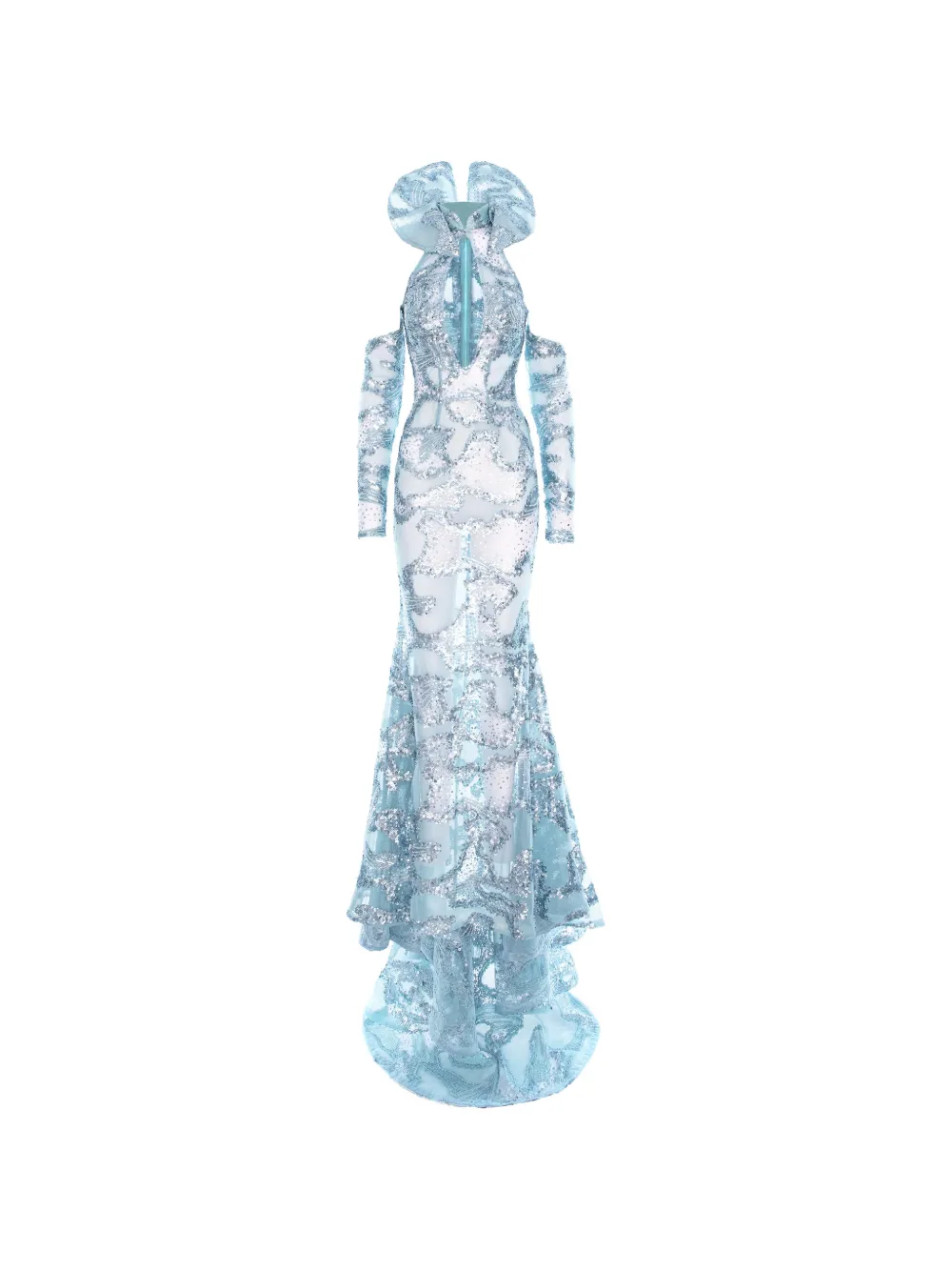 MITILIANE COUTURE Abito lungo con ricamo - Blu
