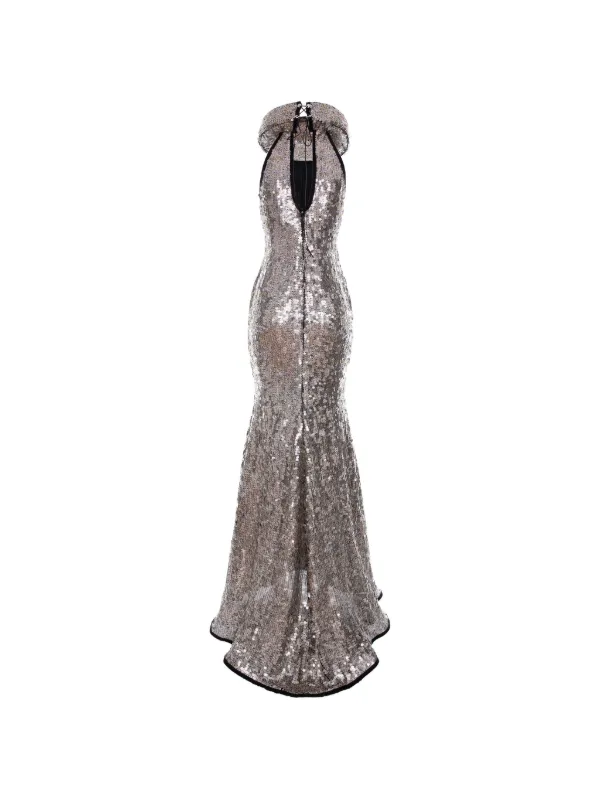 silver glitter maxi dress MITILIANE COUTURE Floral Sequin | Asos design