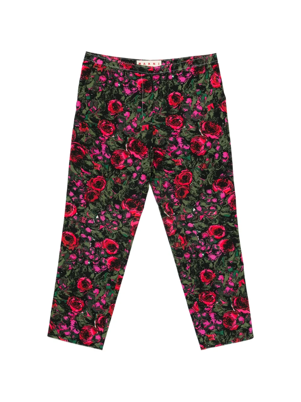 Marni Pre-Owned flower-print trousers - Nero