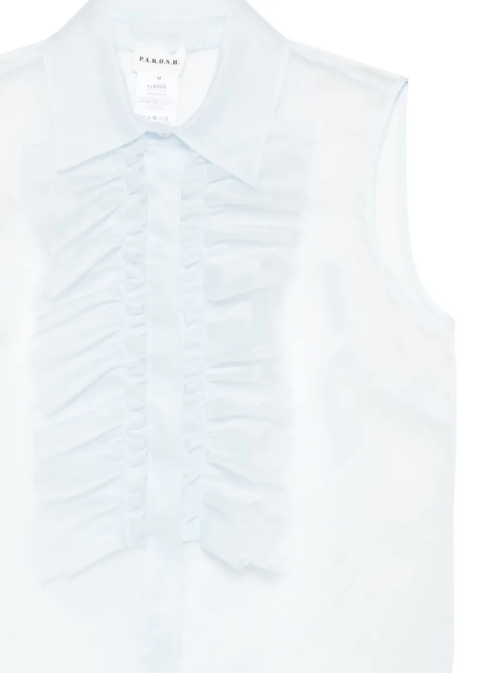  P.a.r.o.s.h. Ruffled Sleeveless Blouse - Blue 