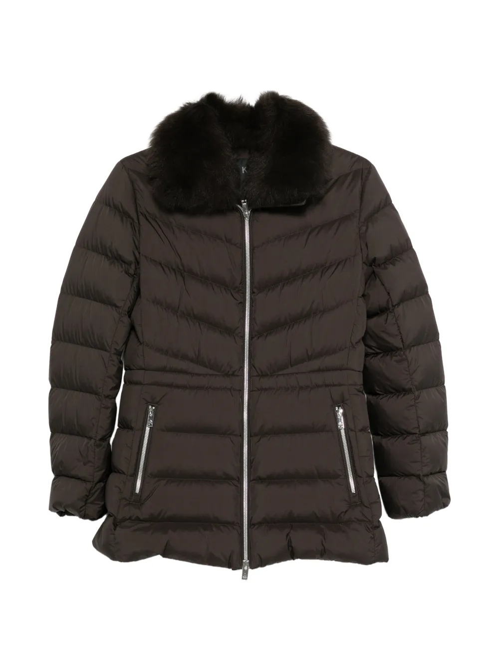 Moose Knuckles Steppjacke mit Pelzkragen - Braun