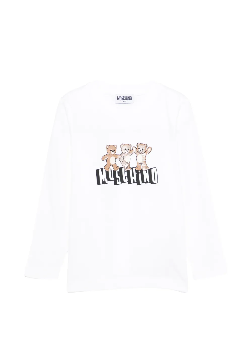 Moschino Kids bear logo top - White