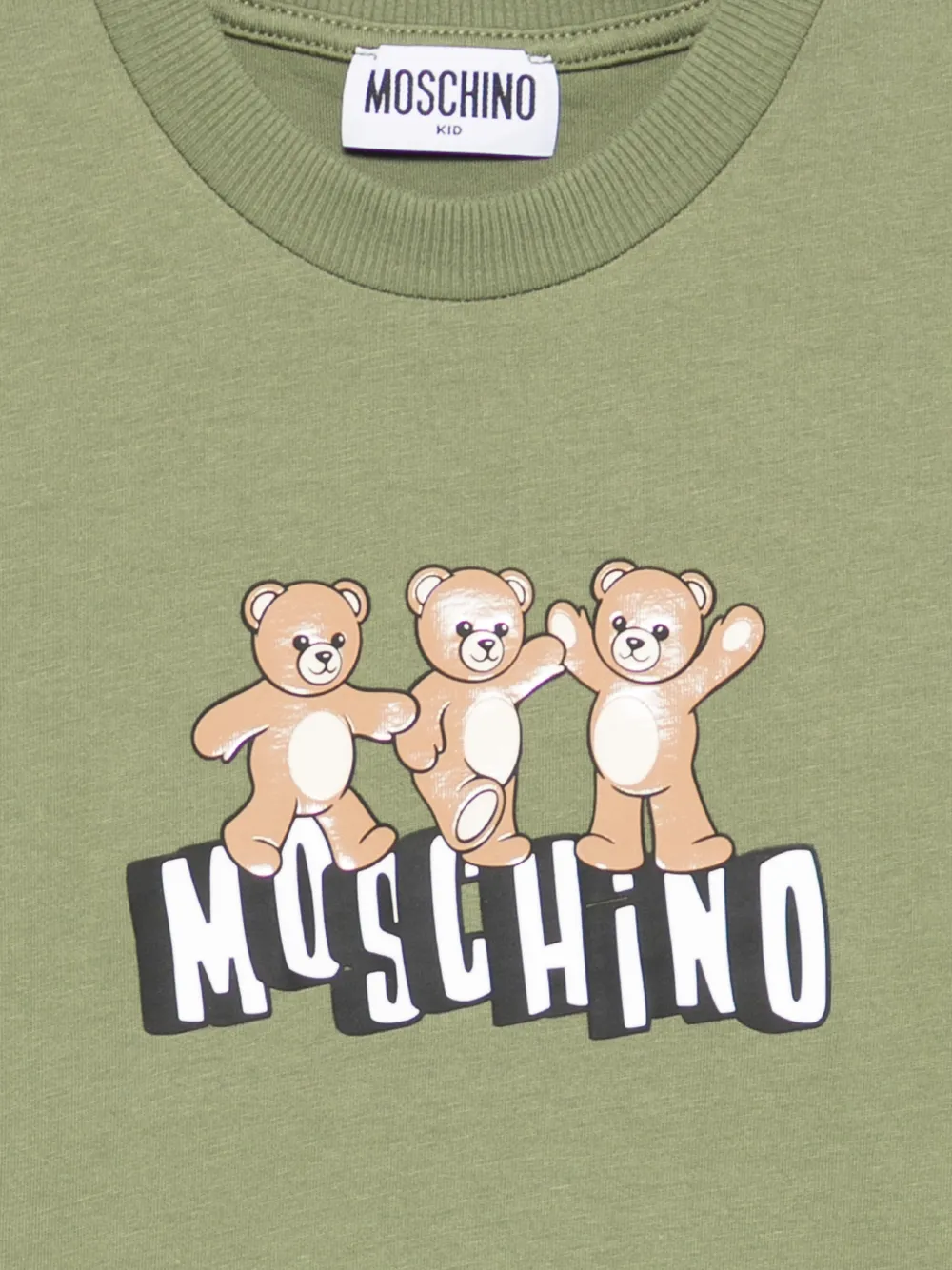 Moschino Kids Top met lange mouwen en beerprint Groen