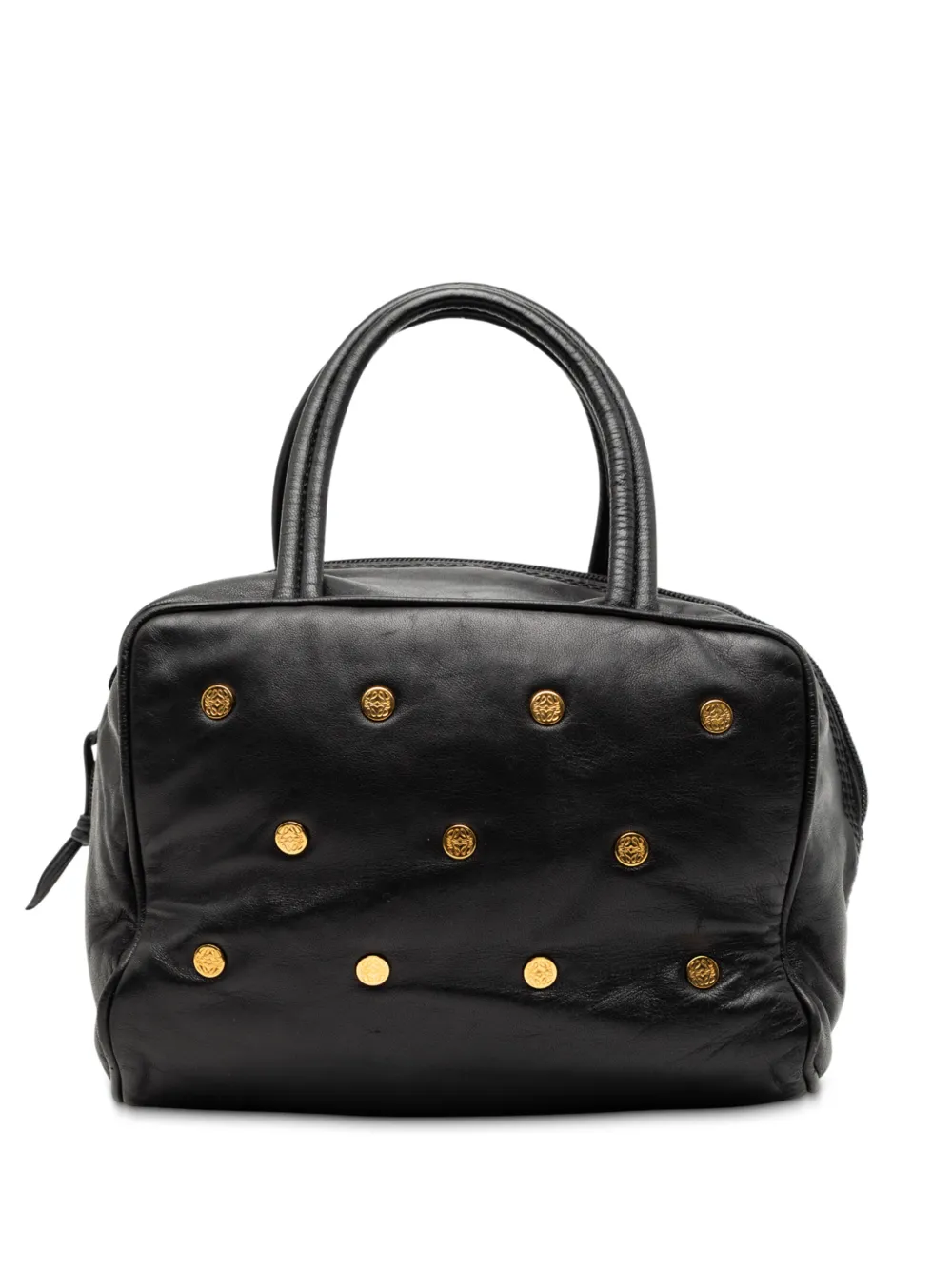 Loewe Pre-Owned 2000-2025 Leather Anagram Studs handbag - Nero