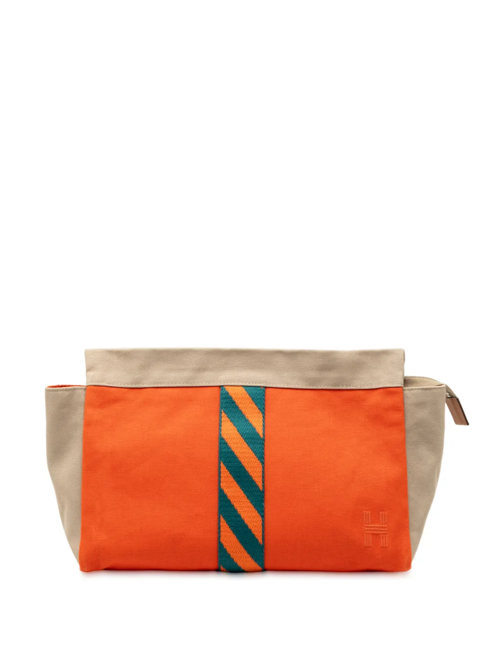 Hermès Pre-Owned 2021-2024 Canvas Jimetou Jumping Case clutch bag - Marrone