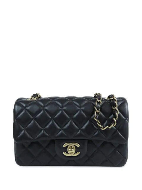 CHANEL Pre-Owned 2014 Mini Rectangular Classic Lambskin Single Flap crossbody bag