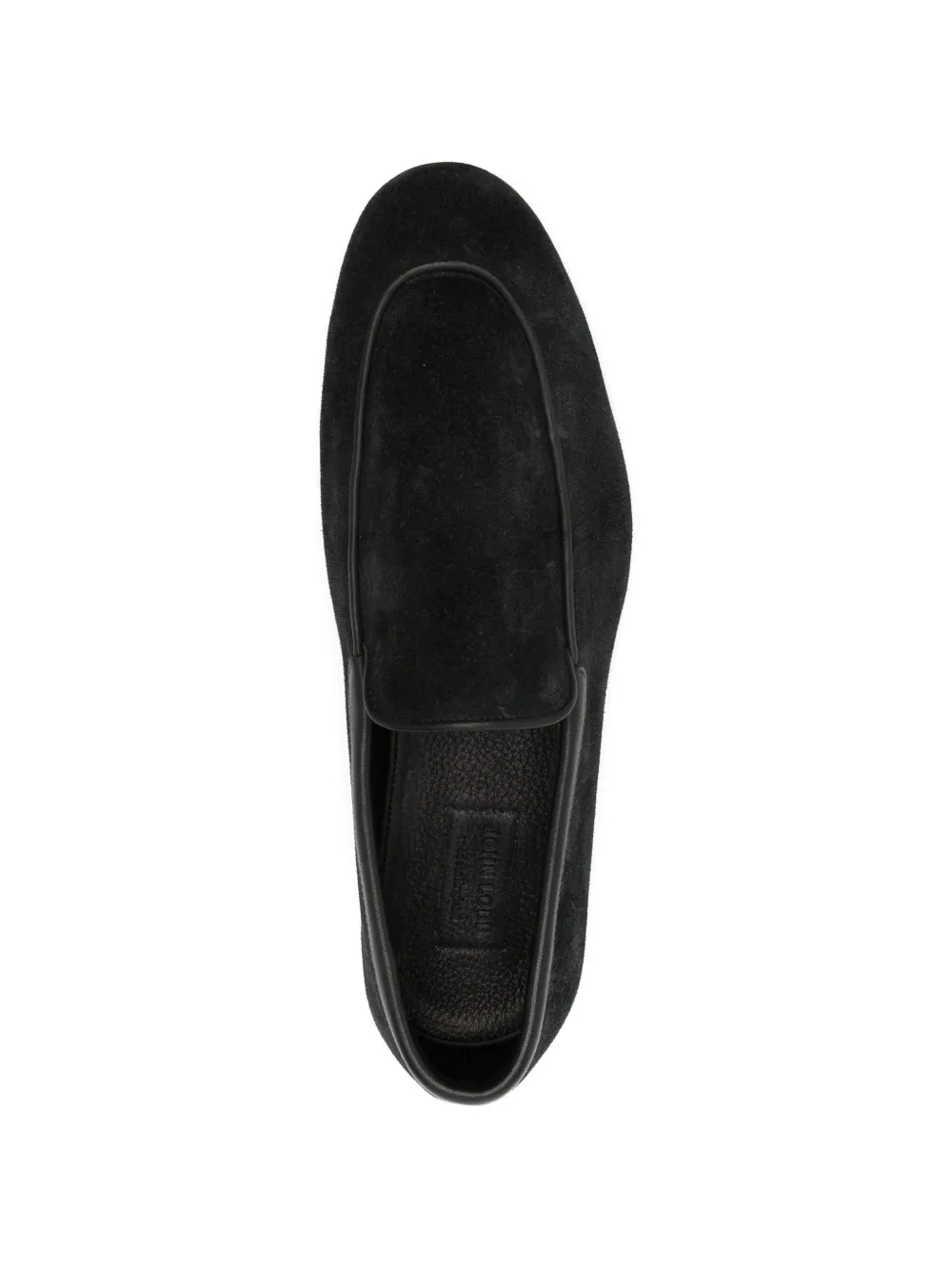 John Lobb flat leather loafers Zwart