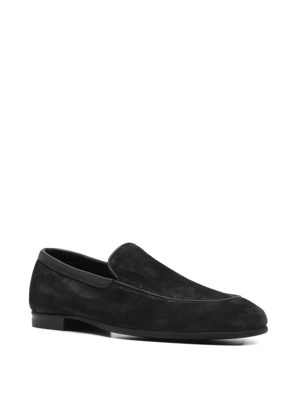John Lobb flat leather loafers Zwart