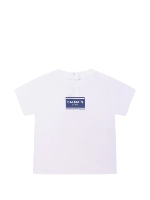 Balmain Kids playera con logo estampado