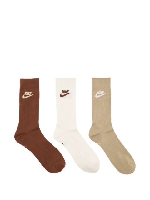 Nike logo-embroidered  socks (set of three)