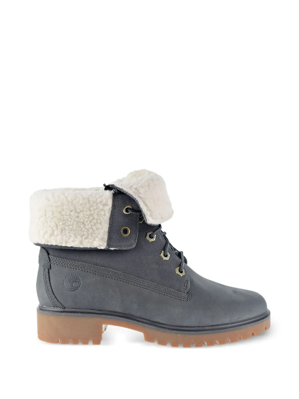 Timberland Jayne Fleece Fold-down Boots In Gray
