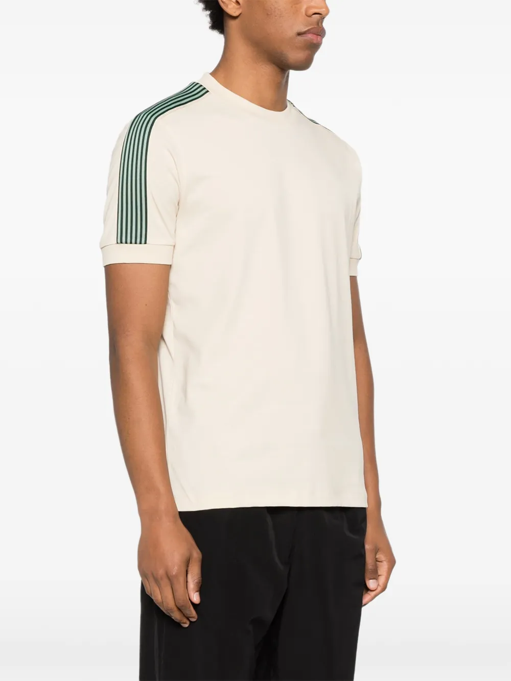 Ea7 Emporio Armani T-shirt met gestreept detail Beige