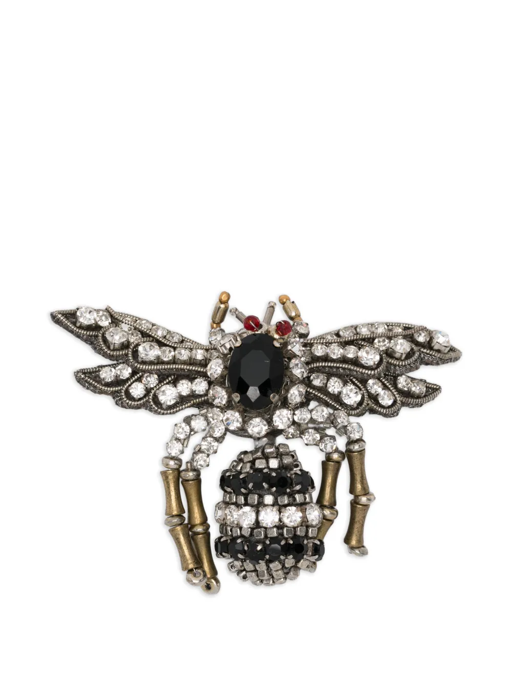 Nº21 insect-motif embellished brooch - Argento