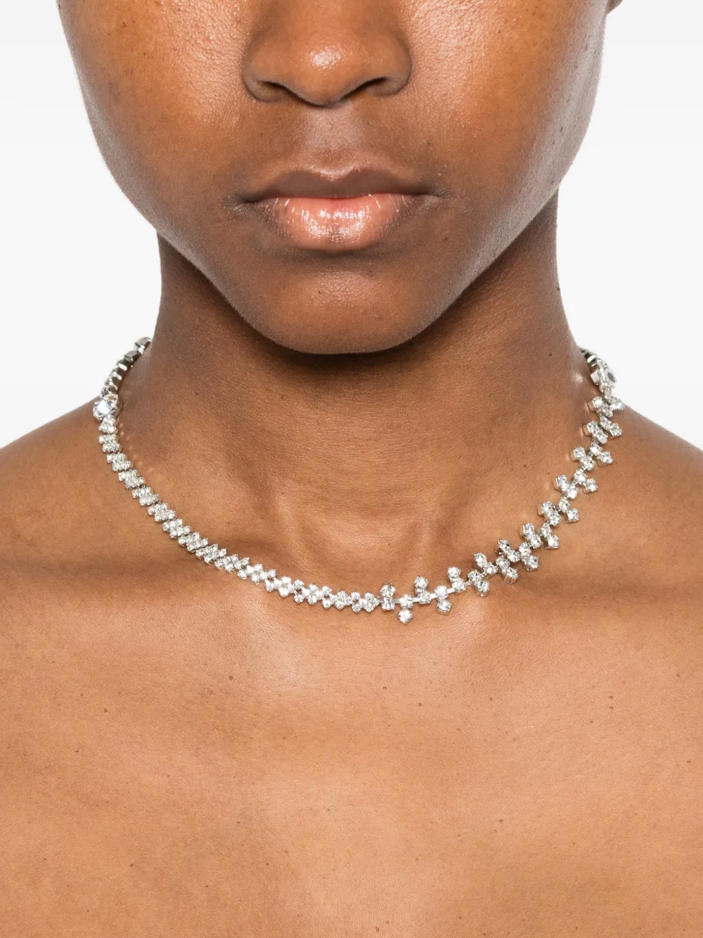 Nº21 Embellished Choker Necklace - Silver 