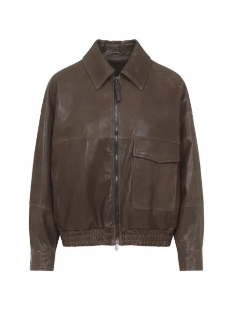 Brunello Cucinelli flap-pocket leather jacket