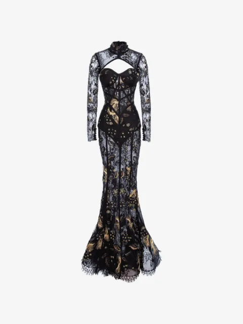 MITILIANE COUTURE vestido largo con encaje bordado