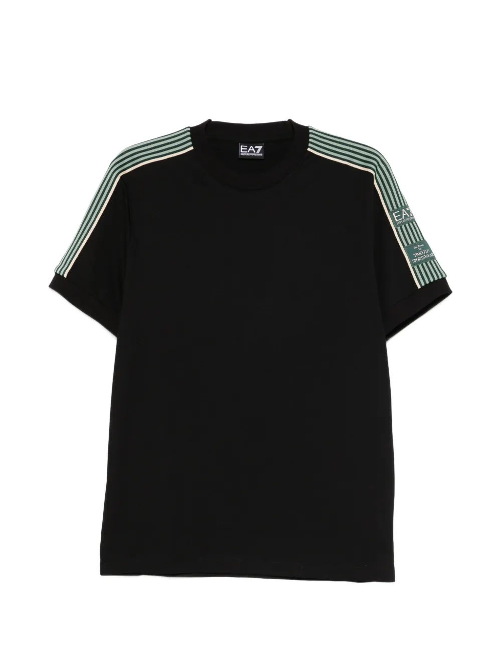 Ea7 Emporio Armani stripe-detail T-shirt - Nero