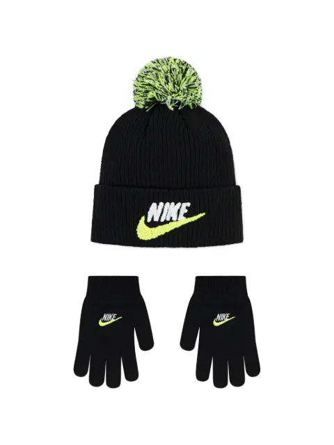 Nike Kids logo gloves and beanie hat set (set of two)
