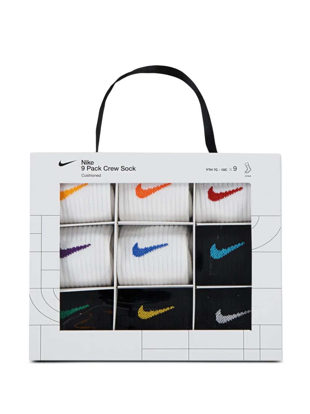  Nike Kids Logo Crew Socks (set Of Nine) - White 
