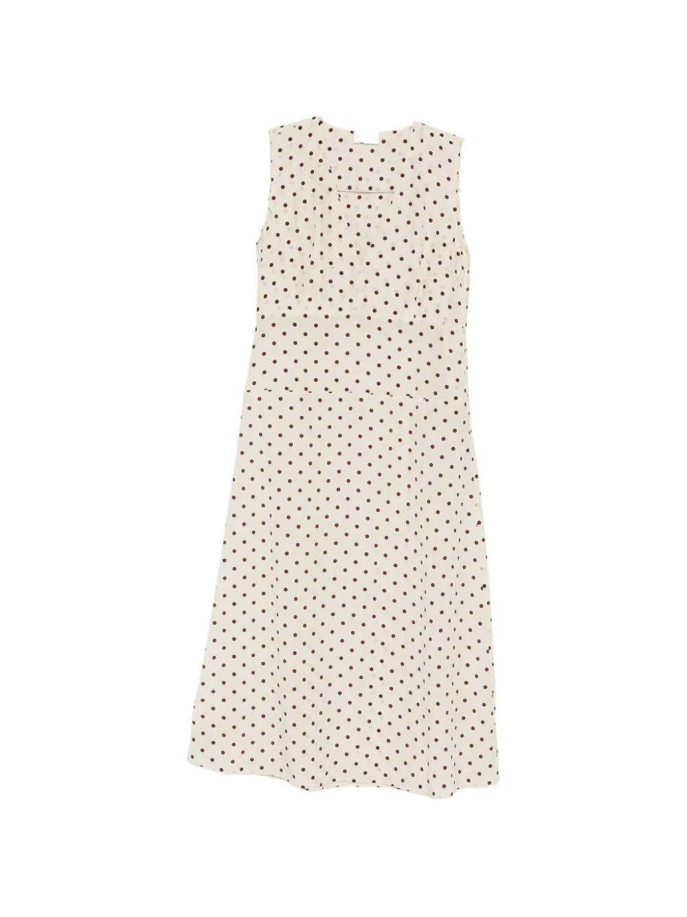 P.A.R.O.S.H. polka-dot sleeveless midi dress - Toni neutri