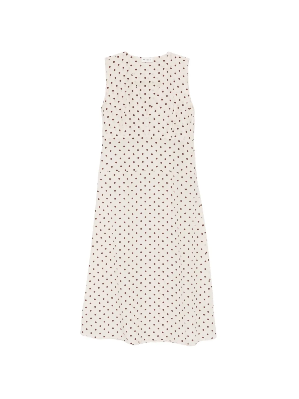 P.A.R.O.S.H. polka-dot sleeveless midi dress - Toni neutri