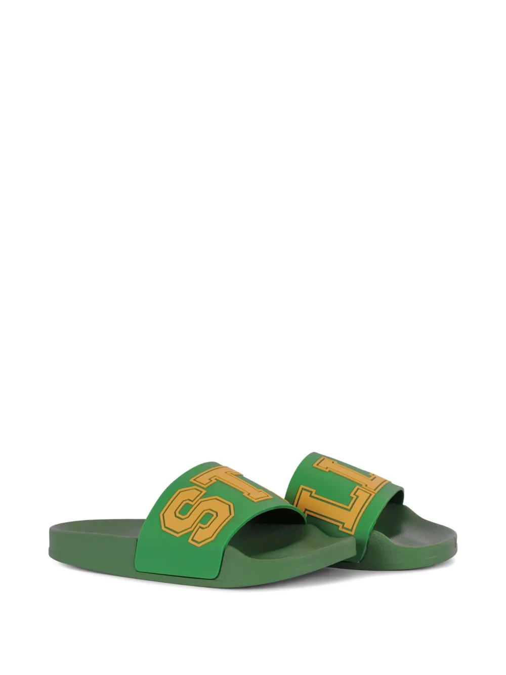 Stella McCartney Kids letter-detail slippers - Verde