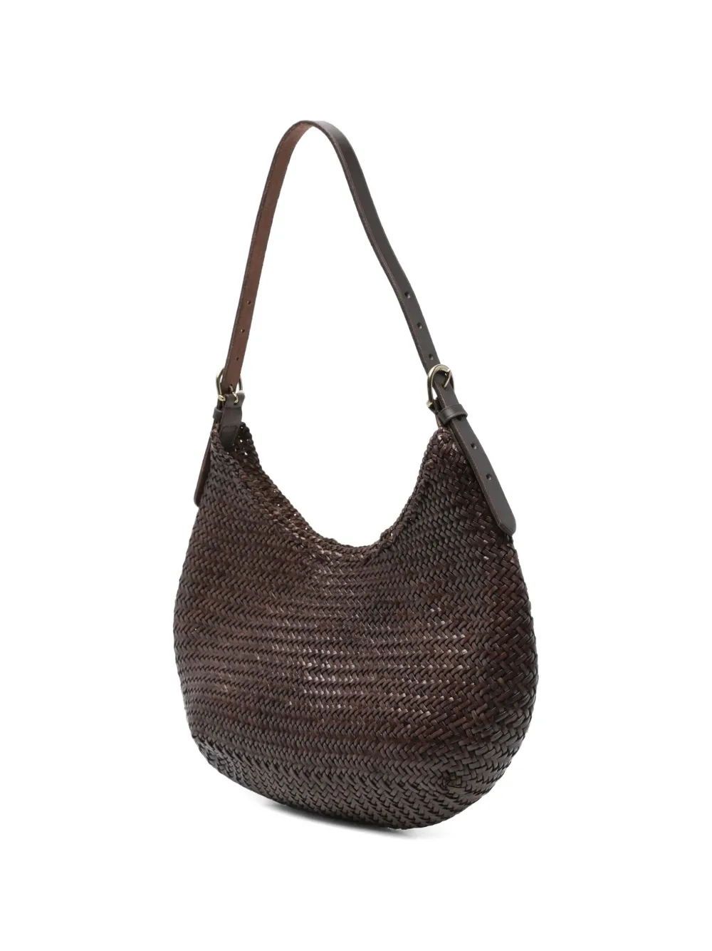 DRAGON DIFFUSION Luna Mezza woven shoulder bag - Bruin