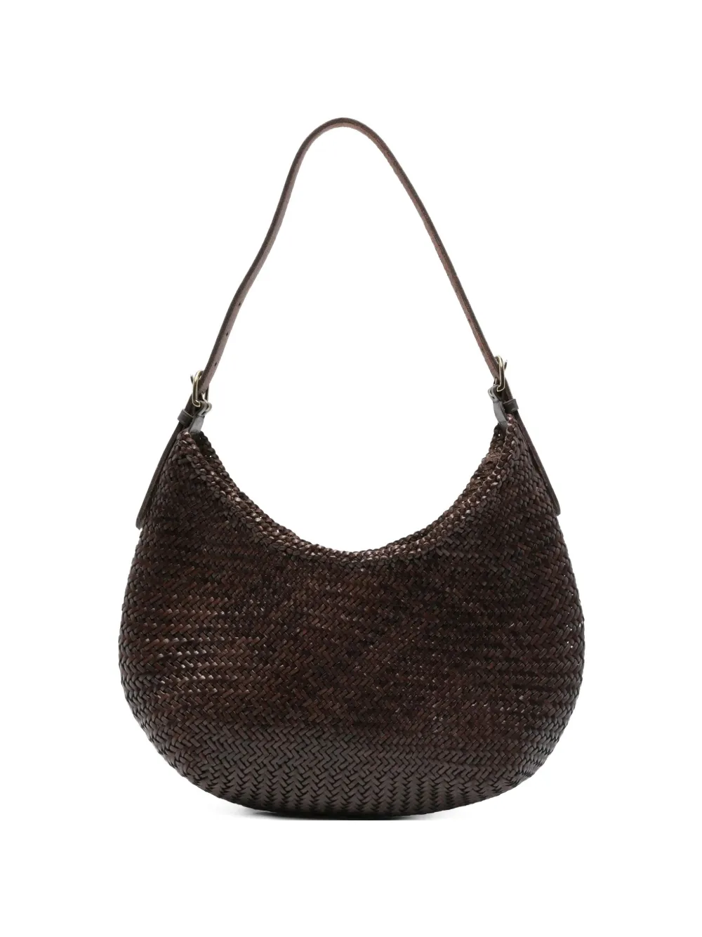 DRAGON DIFFUSION Luna Mezza woven shoulder bag - Marrone
