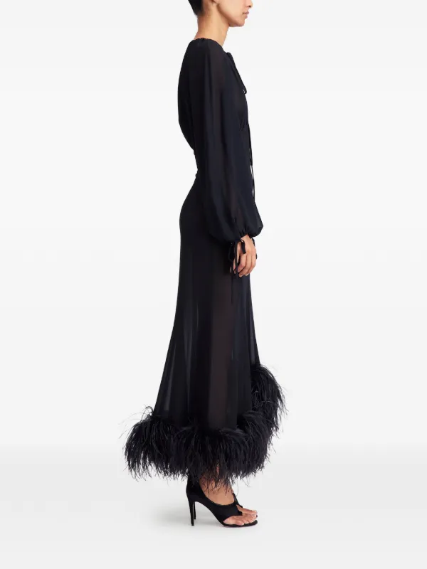 16 arlington black feather dress 16Arlington Hodi Mini Dress in Georgette main image 0
