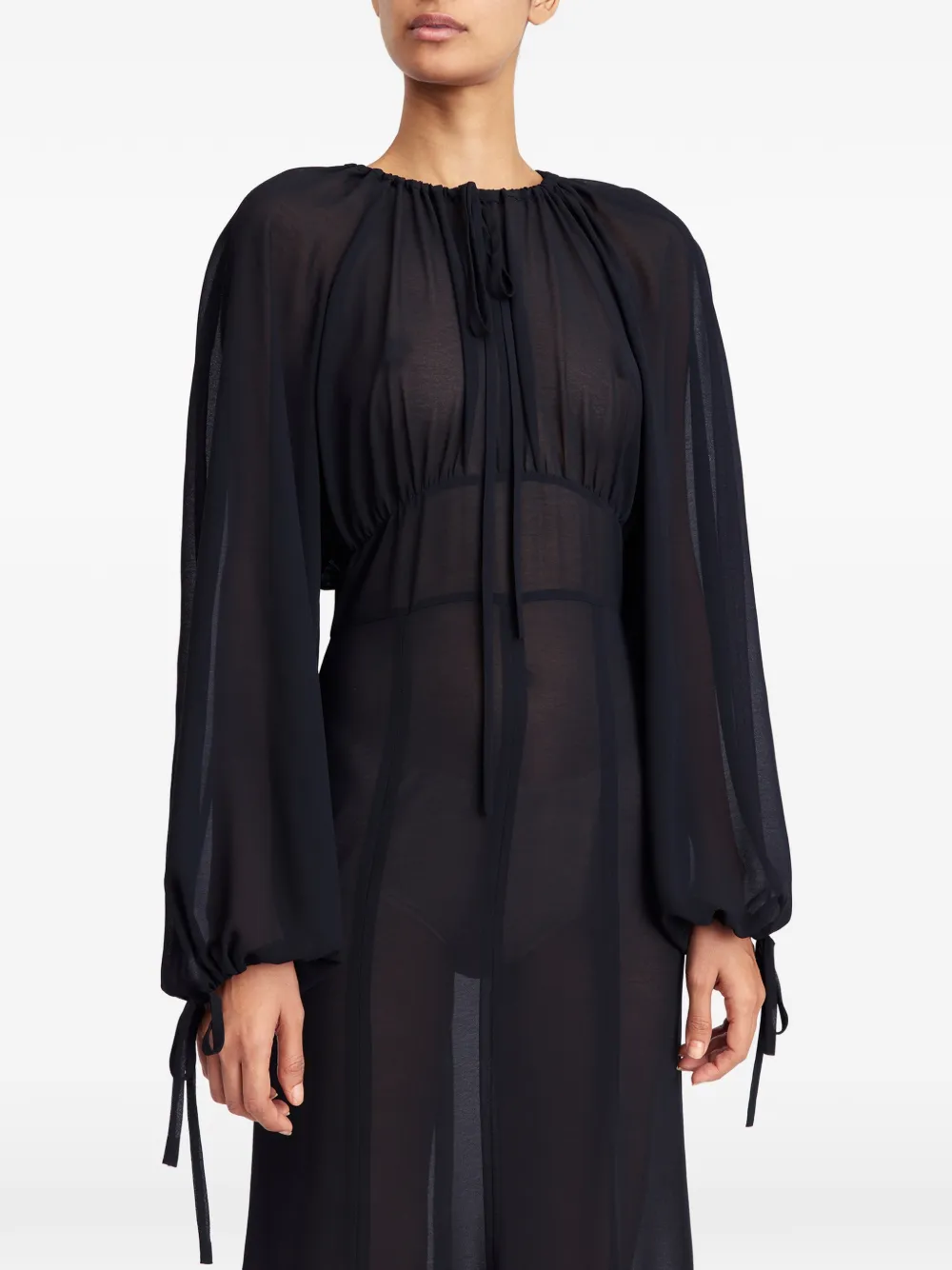 16Arlington Davis midi-jurk met veren afwerking Zwart
