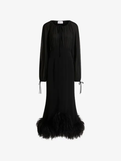 16Arlington Davis feather-trim midi dress