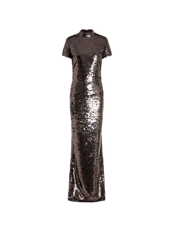 16Arlington Otis Sequin Maxi Dress in Brown