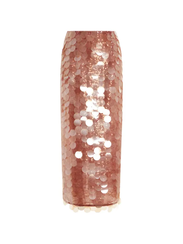 16Arlington Dia Sequinned Midi Skirt in Pink
