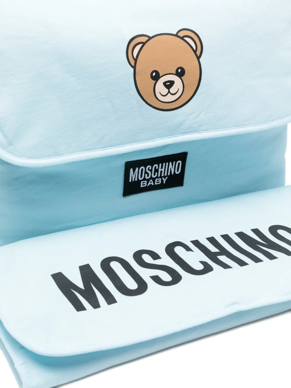 Moschino Kids Luiertas met teddylogo Blauw