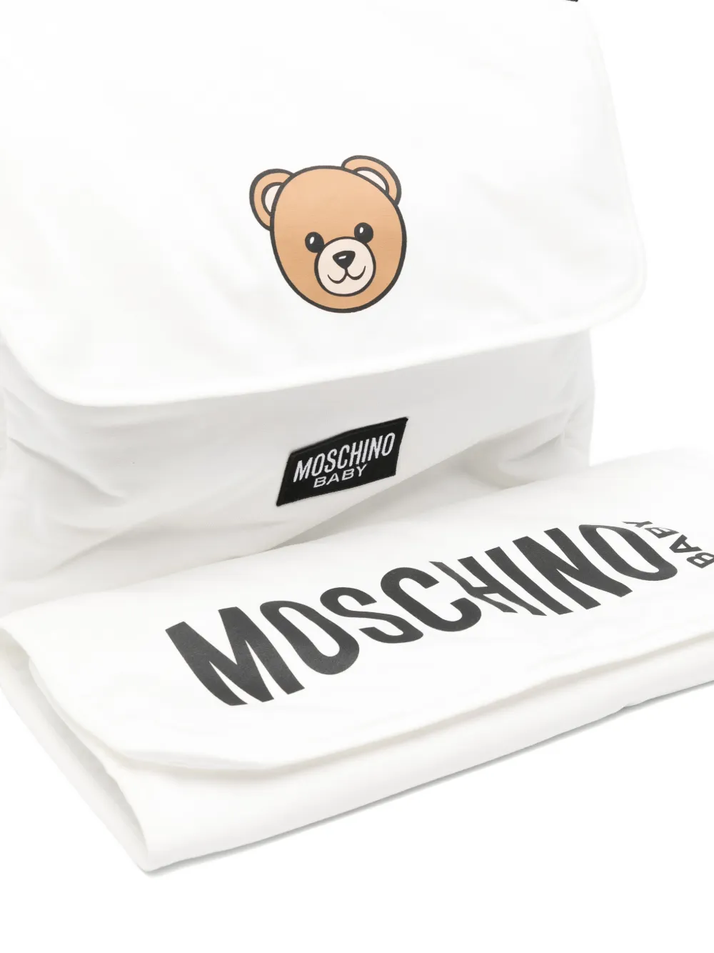  Moschino Kids Sac à Langer à Imprimé Teddy - Blanc 