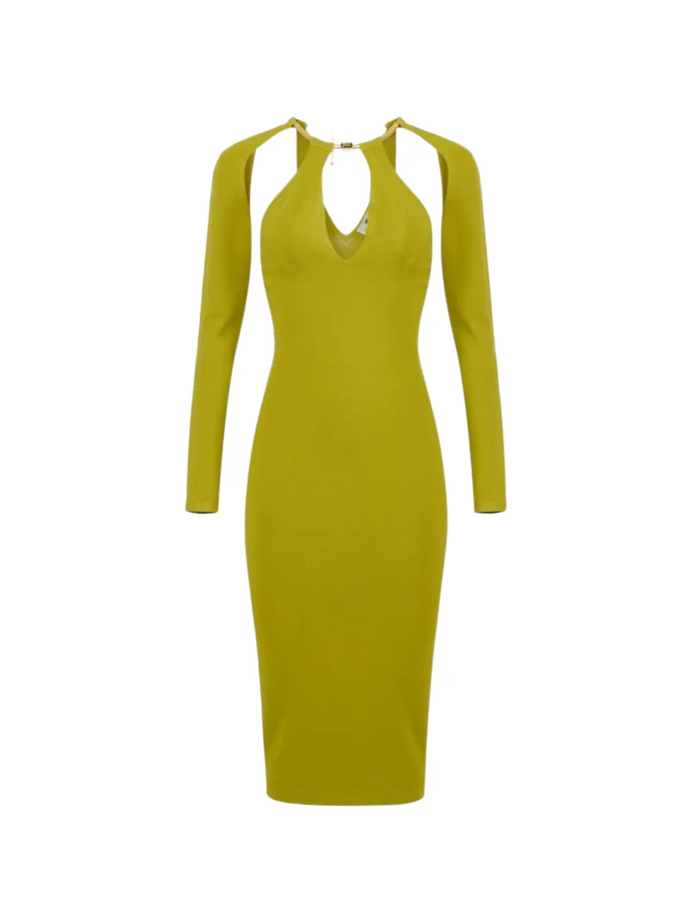 Elisabetta Franchi Abito midi con dettaglio cut-out - Giallo