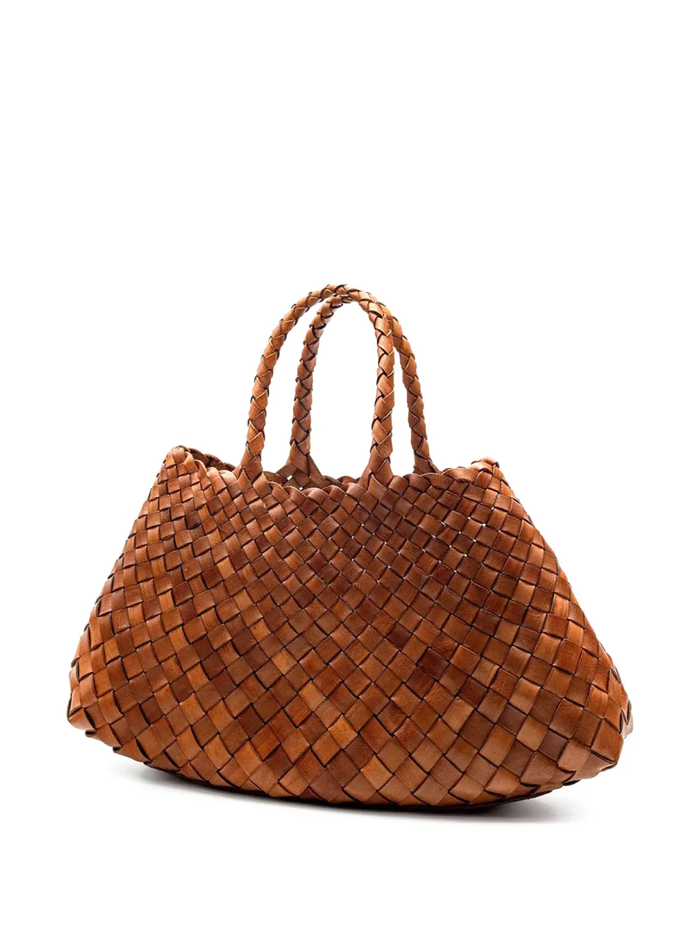  Dragon Diffusion Small Santa Croce Woven Tote Bag - Brown 