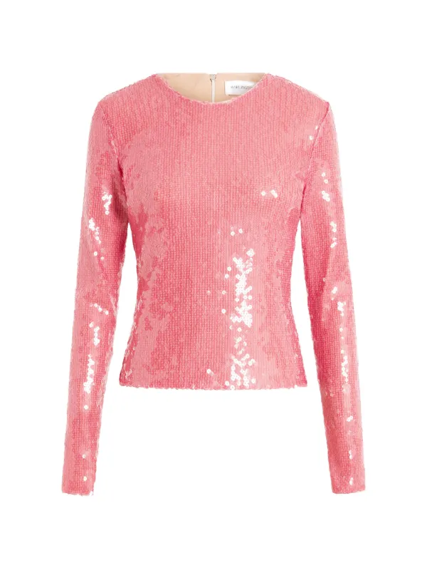 16Arlington Tanith Sequin Top in Pink