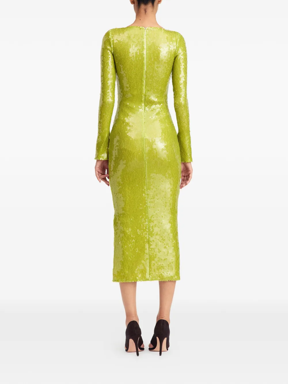 Solaria Sequin Lace-Up Midi Dress
