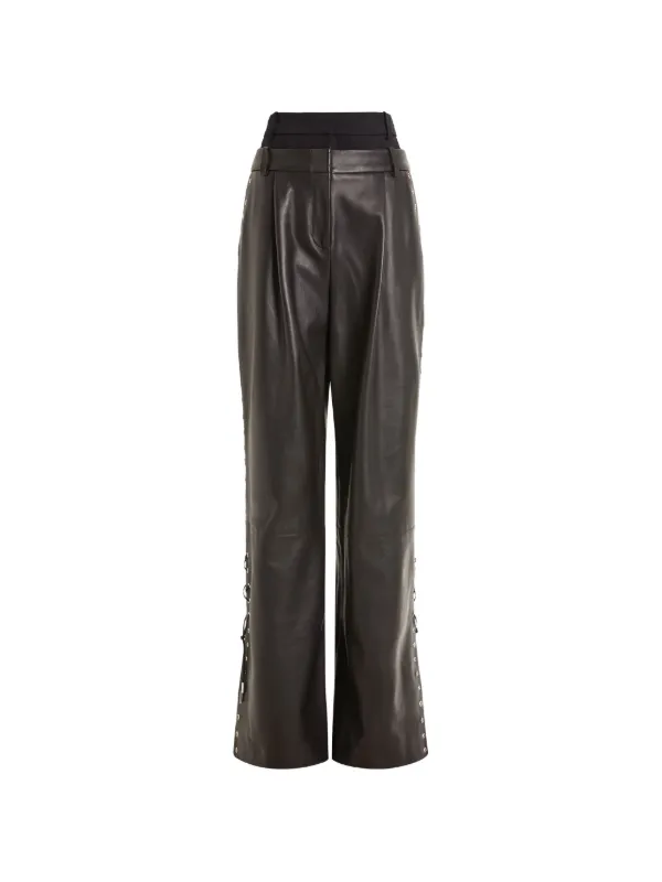 16Arlington Ivlia Eyelet Lace-up Trousers in Brown