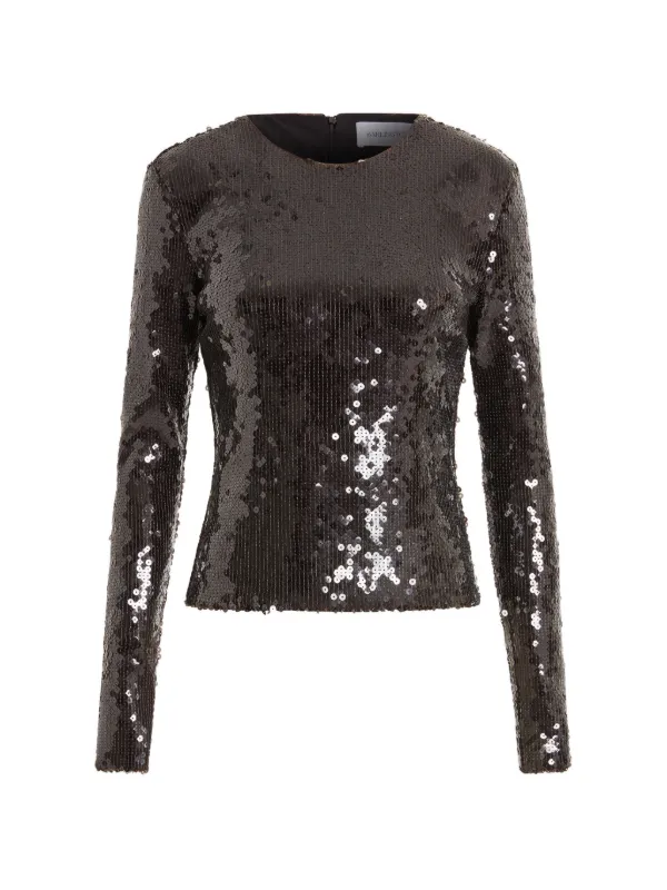 16Arlington Tanith Sequin Long-sleeved Top in Black