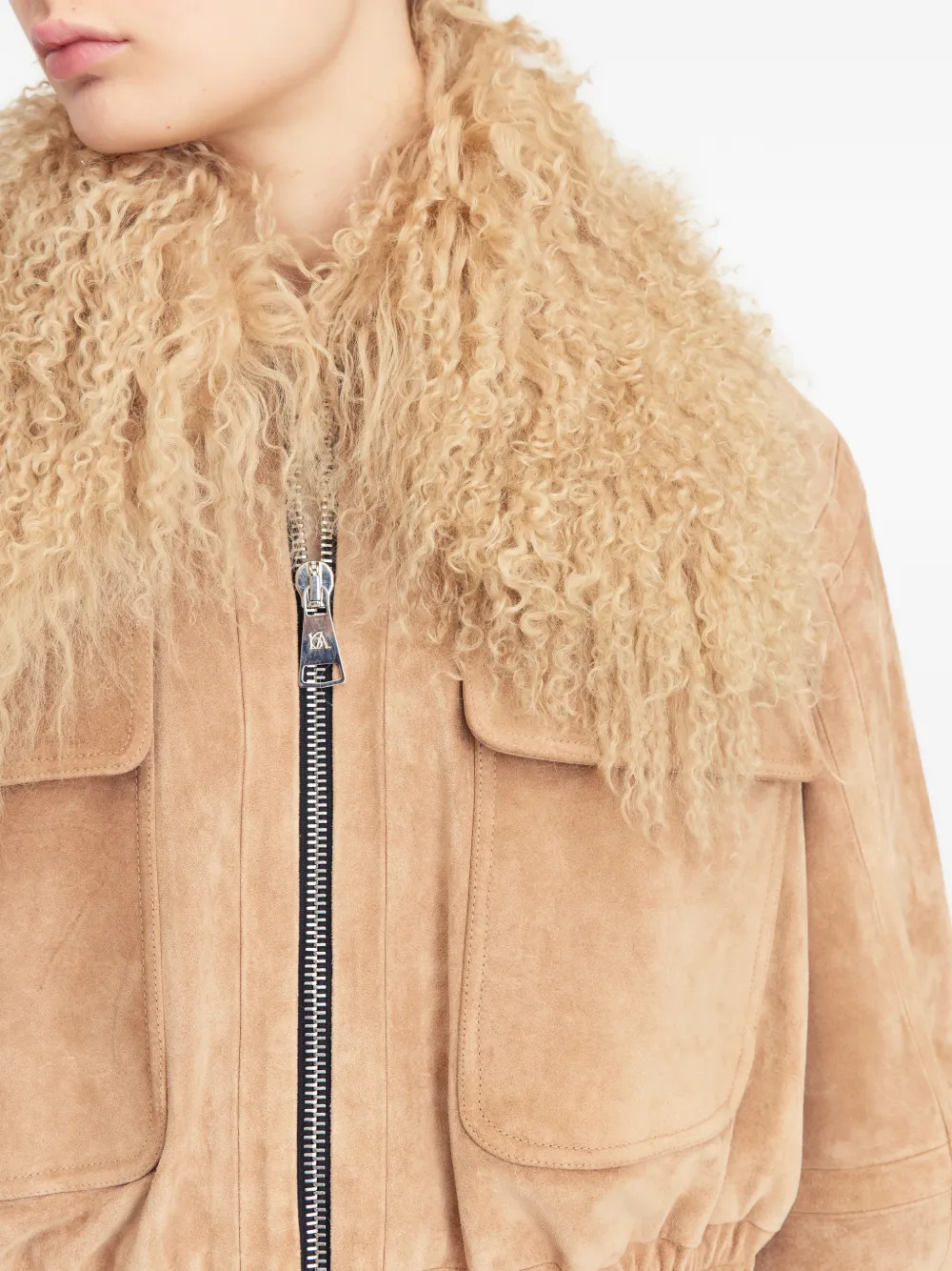 16Arlington Cie suède jack met bontkraag Beige