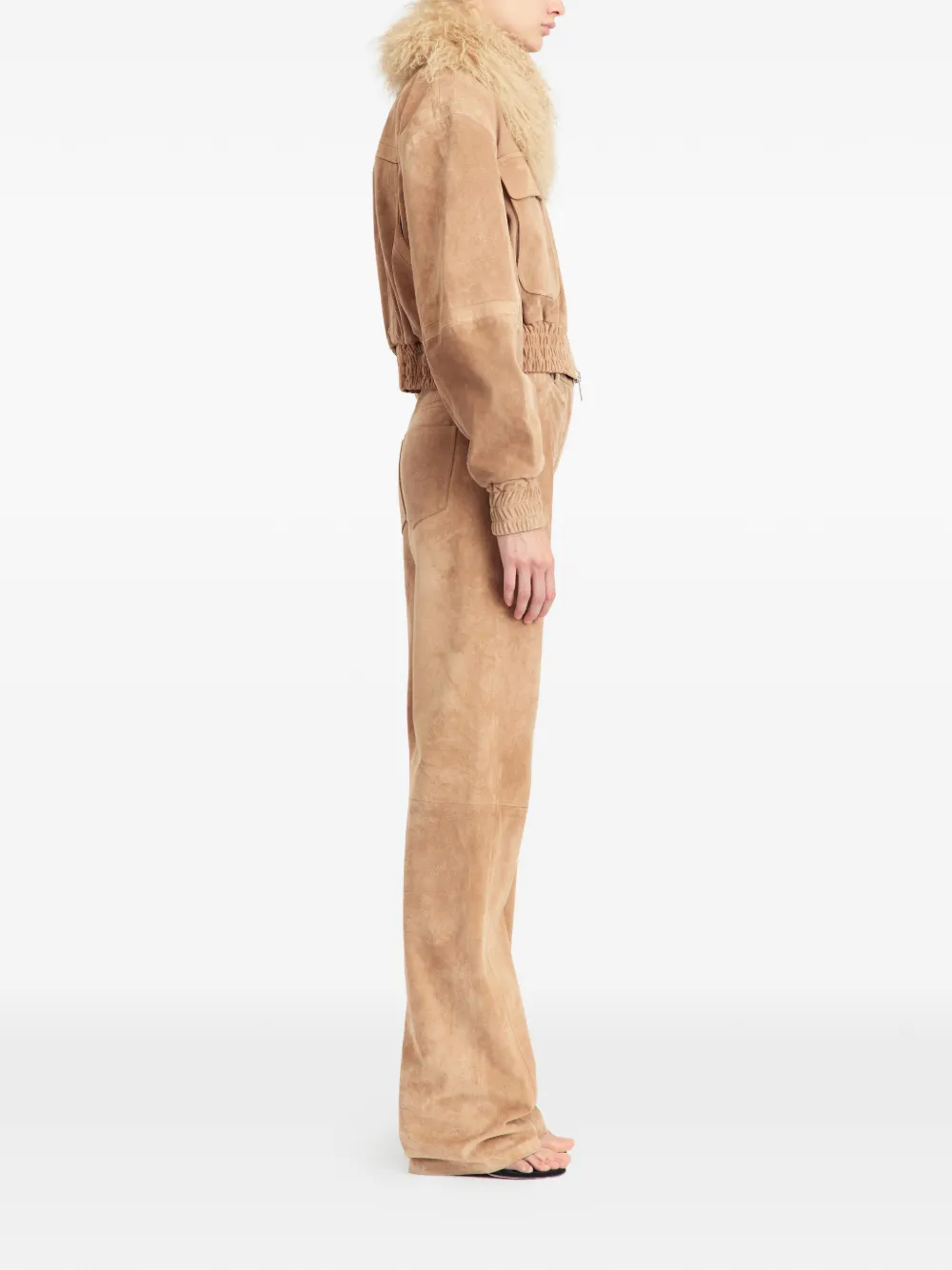 16Arlington Cie suède jack met bontkraag Beige