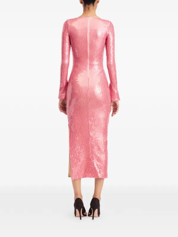 strapless open back dress Iona Mini Dress in Square Sequin