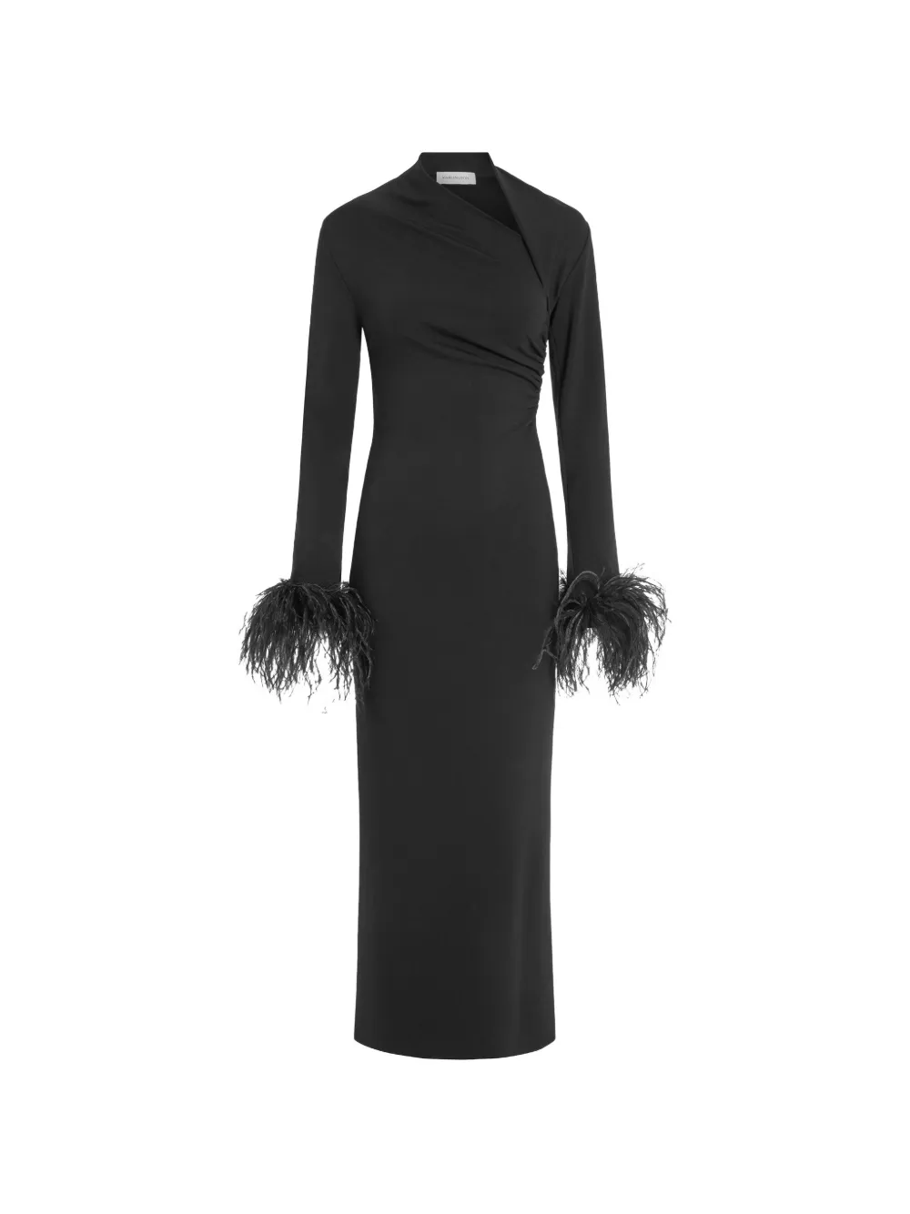 16Arlington Yola feather-trim midi dress - Black
