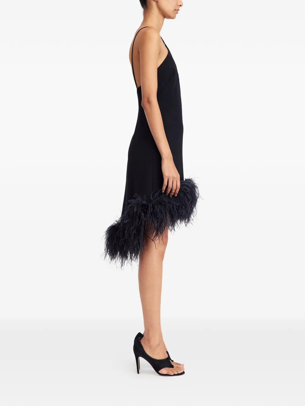  16arlington Addy Feather-trim Mini Dress - Black 